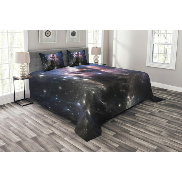 Vivid Supernova Print Details about   Constellation Quilted Bedspread & Pillow Shams Set